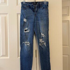 Hollister Ripped High Rise Mom Jeans
